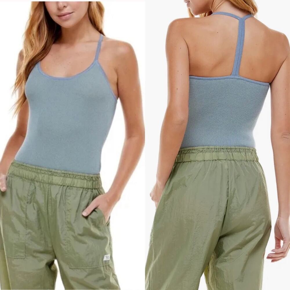 NWT WAYF '98 Oasis Blue Alicia T-Strap Bodysuit